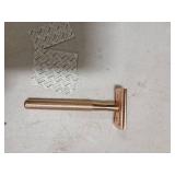 Bambaw Safety Razor for Women with 3 Double Edge Blades, Double Edge Razor, Single Blade Razors for Women and Men, Reusable & Plastic Free Rose Gold (Pre Owned)