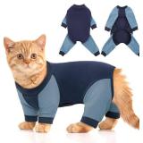 DENTRUN Cat Recovery Suit, Kitten Hair Sticky Onesie, Surgical Cone Alternative Shirts for Female Male Cat Recovery After Surgery, Cat Hair Spreading Prevent Clothes Pajama Apparel for Cats Only