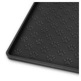 Ptlom Pet Placemat for Dog and Cat, Mat for Prevent Food and Water Overflow, Suitable for Small, Medium and Big Pet,24.5" 16.5", Black