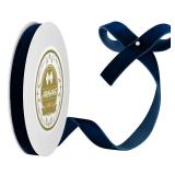 Navy Blue Velvet Ribbon - 5/8 Inch x 10 Yards for Gift Wrapping, Crafts, Christmas Decor, Bow Making, Vintage Fabric