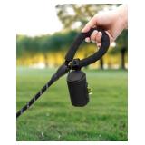 Gobeigo 2-in-1 Dog Poop Bag Holder - Hard Plastic Insert & Fabric Outer Bag | One-Pull Smooth Dispensing (No More Stuck Waste Bags) | Snap-On Strap Fits Retractable/Standard Leashes (Black)