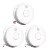 SITERWELL Smoke Detector, Hardwired Interconnected Smoke Detector, Photoelectric Smoke Alarm with 9V Backup Battery, Fire Alarm with Test/Silence Button, UL217-10th Listed, GS562A, 3 Packs