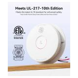 SITERWELL Smoke Detector, Hardwired Interconnected Smoke Detector, Photoelectric Smoke Alarm with 9V Backup Battery, Fire Alarm with Test/Silence Button, UL217-10th Listed, GS562A, 3 Packs