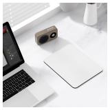 Hsxnam Leather Mouse Pad, Office Mouse Mat Non-Slip Rubber Base Stitched Edge Washable Waterproof Rectangular Mousepad for Office Gaming PC Laptop, 9.8" x 7.9", White