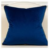 Avigers 18 x 18 Inches Navy Blue White Gold Leather Striped Patchwork Velvet Cushion Case Luxury Modern Throw Pillow Cover Decorative Pillow for Couch Living Room Bedroom Car