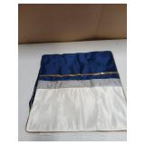 Avigers 18 x 18 Inches Navy Blue White Gold Leather Striped Patchwork Velvet Cushion Case Luxury Modern Throw Pillow Cover Decorative Pillow for Couch Living Room Bedroom Car