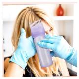 Pimoys Root Comb Applicator Bottle 6 Ounce Hair Oil Applicator 2 Pack Applicator Bottle for Hair Dye Bottle Applicator Brush with Graduated Scale, Purple