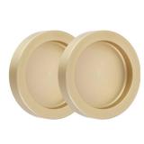 Uxcell 2PCS Round Shower Glass Sliding Door Handles, 0.6" Aluminum Alloy Back-to-Back Bathroom Door Handles, Paste Stick-on Fixing Shower Pulls Door Pocket Sliding Knobs, Gold