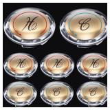 Dreyoo 8 Pcs Universal Index Buttons, Hot and Cold Faucet Index Buttons, Bathroom Faucet Knobs Replacement, Compatible with Delta/LDR/Delex/Peerless Two Clear Handles, 1-5/16 In. Diameter