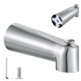 Enhon 7 Inch Slip on Tub Spout with Diverter, Compatible with Moen 3839/Moen 3853, Bathtub Diverter Spout Fits 1/2" Copper Water Tube(5/8" Diameter), 5/32" Hex Wrench(Brushed Nickel,Classic)