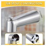 Enhon 7 Inch Slip on Tub Spout with Diverter, Compatible with Moen 3839/Moen 3853, Bathtub Diverter Spout Fits 1/2" Copper Water Tube(5/8" Diameter), 5/32" Hex Wrench(Brushed Nickel,Classic)