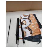 FSFLAG Hot Dogs Advertising Swooper Flag, 98" x 22" Red Solid Polyester Flag with Flag Pole, Ground Stake, Rods for Hot Dogs Business