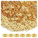 1500pcs 6mm Gold Flat Round Spacer Beads Disc Loose Jewelry Making Beads for DIY Bracelet Necklace Earring Craft Supplies