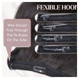 Elailite Halo Hair Extensions Real Human Hair for Women Natural Black Wavy Hair Halo Clip in Remy Hairpiece with Adjustable Invisible Wire 12 Inch 55G