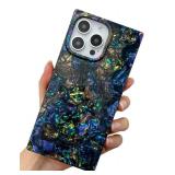 KERZZIL Elegent Girly Mother Shell Pearl Compatible with iPhone 16 Pro 6.1 inch Rectangle Edge Case,Chic Slim Colorful Abalone Pearl Soft TPU Silicone Protective Cases Cover(Abalone,16 Pro)