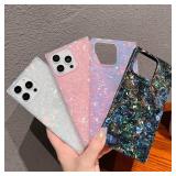 KERZZIL Elegent Girly Mother Shell Pearl Compatible with iPhone 16 Pro 6.1 inch Rectangle Edge Case,Chic Slim Colorful Abalone Pearl Soft TPU Silicone Protective Cases Cover(Abalone,16 Pro)