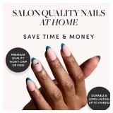 Glamnetic x Fanatics Press On Nails - Philadelphia Eagles | Short Almond Fake Nails, NFL Eagles Green French Tips, Football Nails, Salon-Quality | 15 Sizes - 30 Nail Kit with Glue