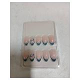 Glamnetic x Fanatics Press On Nails - Philadelphia Eagles | Short Almond Fake Nails, NFL Eagles Green French Tips, Football Nails, Salon-Quality | 15 Sizes - 30 Nail Kit with Glue