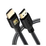 PowerBear 4K HDMI Cable 6 ft | High Speed, Braided Nylon & Gold Connectors, 4K @ 60Hz, Ultra HD, 2K, 1080P, ARC & CL3 Rated | for Laptop, Monitor, PS5, PS4, Xbox One, Fire TV, Apple TV & More