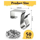 Gutter Clips for Hanging Outdoor Lights: 50 Pcs Metal Christmas Light Clips for outside String Lights - Weatherproof Gutter Clips for Xmas Halloween Seasonal Rope Mini Decoration Lights