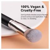 TEOYALL Domed Cheek Brush, Medium Precision Brush Head with Dense Synthetic Bristles for Contour Bronzer Blush with Loose Powder Cream