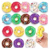 Rainbow Donut Stress Ball Artificial Donuts Stress Relief Ball Foam Mini Donut for Donut Party Favors Birthday Party Shop Decoration 8 Colors 16pcs
