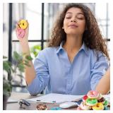 Rainbow Donut Stress Ball Artificial Donuts Stress Relief Ball Foam Mini Donut for Donut Party Favors Birthday Party Shop Decoration 8 Colors 16pcs