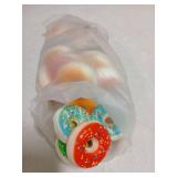 Rainbow Donut Stress Ball Artificial Donuts Stress Relief Ball Foam Mini Donut for Donut Party Favors Birthday Party Shop Decoration 8 Colors 16pcs