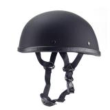 Woljay Motorcycle Half Helmet Beanie Cruising Skull Cap Small Helmets for Motorbike Scooter Chopper Moped Scooters Electric (Medium, Matte Black)