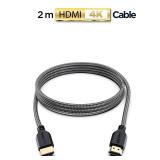PowerBear 4K HDMI Cable 6 ft | High Speed, Braided Nylon & Gold Connectors, 4K @ 60Hz, Ultra HD, 2K, 1080P, ARC & CL3 Rated | for Laptop, Monitor, PS5, PS4, Xbox One, Fire TV, Apple TV & More