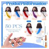 Bememo 50 Pcs Mini Jesus Figures Jesus Loves You Christ Toys Little Christ Figures to Hide and Seek Sunday School Religious Party Favors Gift(Fresh Color)