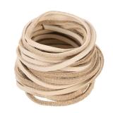 MECCANIXITY 3mm Flat Leather Cord, 5 Yards Braiding String Leather Ropes for Bracelets Necklaces Jewelry Making Shoe Lace DIY Crafts, Beige