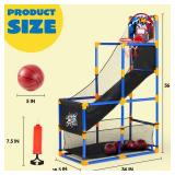 JOYIN Arcade Basketball Game Set with 4 Balls and Hoop for Kids 3 to 12 Years Old Indoor Outdoor Sport Play - Easy Set Up - Air Pump Included - Ideal for Competition