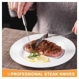 30 Pcs Stainless Steel Silverware Set with Stand, Hanging Flatware Set Service for 6, Eating Tableware Set Include Main Knife, Main Fork, Main Spoon, Small Fork, Small Spoon(silver)