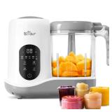 BEAR 2024 Baby Food Maker | One Step Baby Food Processor Steamer Puree Blender | Auto Cooking & Grinding | Baby Food Puree Maker with Self Cleans | Touch Screen Control, White
