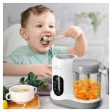 BEAR 2024 Baby Food Maker | One Step Baby Food Processor Steamer Puree Blender | Auto Cooking & Grinding | Baby Food Puree Maker with Self Cleans | Touch Screen Control, White