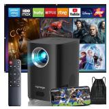 [Electric Focus] Projector with WiFi and Bluetooth, Native 1080P 15,000 Lumens 4K Supported, Agreago Outdoor Movie Projector for Home Theater UP to 300", for iOS/Android/TV Stick/HDMI/USB Tested Power