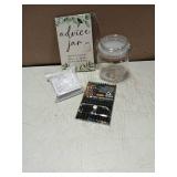 Sintuff 114 Pieces Advice and Wishes Cards Jar - Greenery Bridal Shower Decoration, Hilarious Bridal Shower Games, Advice and Wishes Jar and Sign for the Mr and Mrs, Wedding Games for Reception