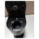 Horavie Mini Single Serve Coffee Maker for K Cup and Ground Coffee, Fast Brew One Cup Coffee Machine with Descaling Reminder and Water Window, 6 to 12 oz. Brew Sizes, Black Powers On