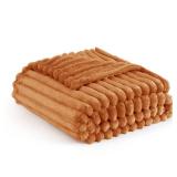 Bedsure GentleSoft Twin Blanket for Couch - Cozy Soft Fall Blankets for Women, Cute Small Throws for Girls, Orange, 60x80 Inches