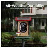 Smart Bird Feeder with Camera Solar Powered, 2K HD Video, AI Bird Species Identification, Instant Arrival Alerts, Weatherproof Design for Effortless Birdwatching, Best Gift for BirdLovers, Red