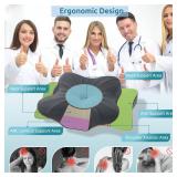 DONAMA Cervical Pillow for Neck and Shoulder,Contour Memory Foam Pillow,Ergonomic Neck Support Pillow for Side Back Stomach Sleepers with Pillowcase-Standard Size