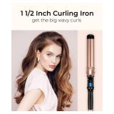 1 1/2 inch Extra Long Barrel Curling Iron, 1.5 Inch Large Barrel for Long Hair Ceramic Tourmaline Tested Powers On