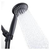 Shower Head with Handheld, Briout 5-Settings Showerhead High Pressure Powerful Water Spray Shower Head with Stainless Steel Hose and Adjustable Mount, Matte Black