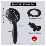 Shower Head with Handheld, Briout 5-Settings Showerhead High Pressure Powerful Water Spray Shower Head with Stainless Steel Hose and Adjustable Mount, Matte Black