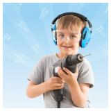 Dr.meter Ear Muffs for Noise Reduction: SNR27.4 Noise Cancelling Headphones for Autism with Adjustable Headband - Kids Ear Protection for Monster Jam, Fireworks, Concerts and Football Game - Blue