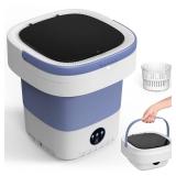 Portable Washing Machine, 12L Upgraded Mini Washing Machine With Spin Basket, Foldable Washer Cleaning for Underwear, Baby Clothes Socks and Small Items, Small Washer for Apartments, Dorm,RV (Purple) 