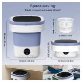 Portable Washing Machine, 12L Upgraded Mini Washing Machine With Spin Basket, Foldable Washer Cleaning for Underwear, Baby Clothes Socks and Small Items, Small Washer for Apartments, Dorm,RV (Purple) 