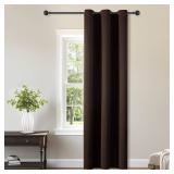ChrisDowa Brownout Curtains 72 inches Long for Bedroom - Grommet Thermal Insulated Room Darkening Curtains for Living Room (1 Panel, Brown, 42 x 72 Inch)
