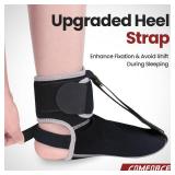 COMFORCE Plantar Fasciitis Night Splint, Achilles Tendonitis Brace,Night Splint for Plantar Fasciitis Women and Men,Foot Brace, Black (Large)